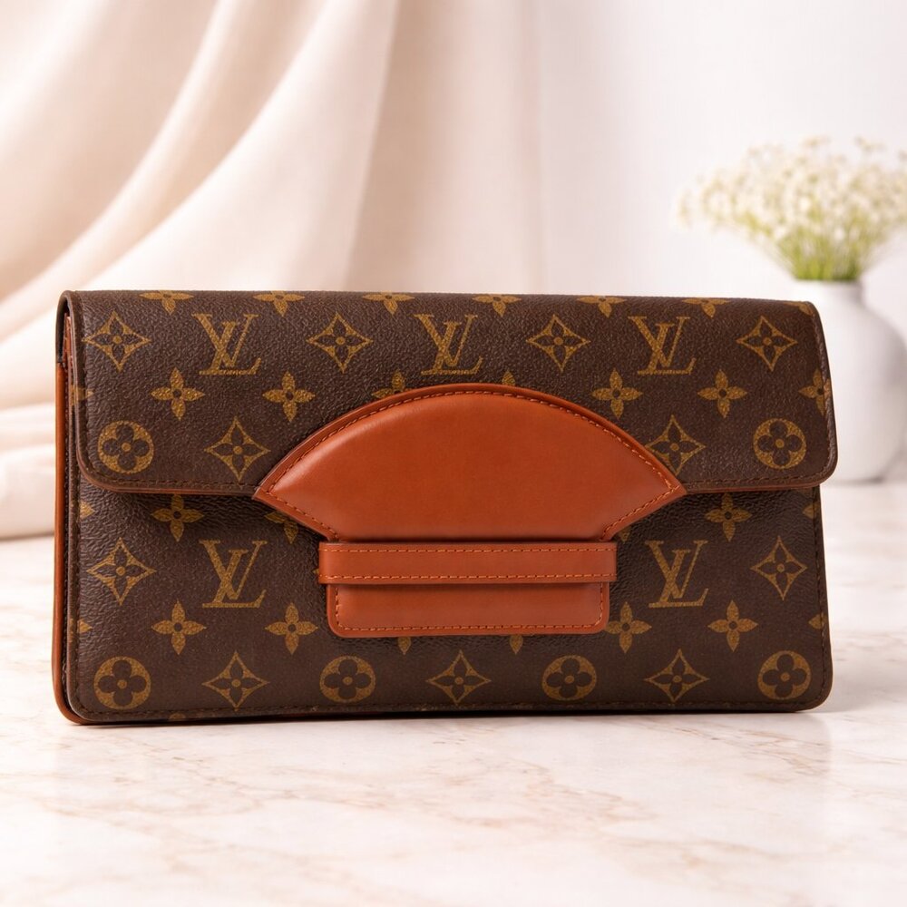 Authentic Louis Vuitton Chaillot Monogram Clutch | LV Vintage Canvas Pouch Bag